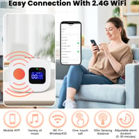 JAOGAUS WiFi SOS tiesňový hlásič pre seniorov a pacientov – 6x bezdrôtové núdzové tlačidlo + 1x prijímač, systém privolania pomoci pre opatrovateľov 7