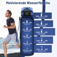 Bidon JAPORIA 1 L cu pai, sticlă de apă motivațională cu marcaj de timp, etanșă, pentru fitness, camping și ciclism 4