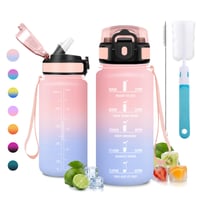 Fľaša na vodu JAPORIA 500 ml, bez BPA, so slamkou, vhodná aj na sýtené nápoje, nepriepustná, s časovým označením, jednoduché čistenie, ideálna na turistiku 1