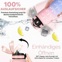 Fľaša na vodu JAPORIA 500 ml, bez BPA, so slamkou, vhodná aj na sýtené nápoje, nepriepustná, s časovým označením, jednoduché čistenie, ideálna na turistiku 4