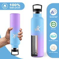 JAPORIA Boca od nehrđajućeg čelika 500 ml, dvostruka toplinska izolacija, bez BPA, termos boca otporna na curenje za školu, biciklizam, trčanje 2
