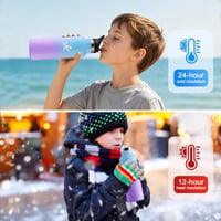 JAPORIA Boca od nehrđajućeg čelika 500 ml, dvostruka toplinska izolacija, bez BPA, termos boca otporna na curenje za školu, biciklizam, trčanje 5