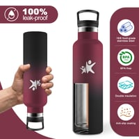 JAPORIA Termos boca od nehrđajućeg čelika 750 ml, izolirana boca s dvostrukom stijenkom i slamkom, bez BPA, nepropusna, za školu, kampiranje 2