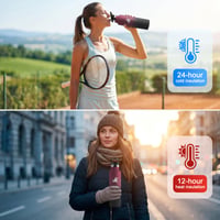JAPORIA Termos boca od nehrđajućeg čelika 750 ml, izolirana boca s dvostrukom stijenkom i slamkom, bez BPA, nepropusna, za školu, kampiranje 5