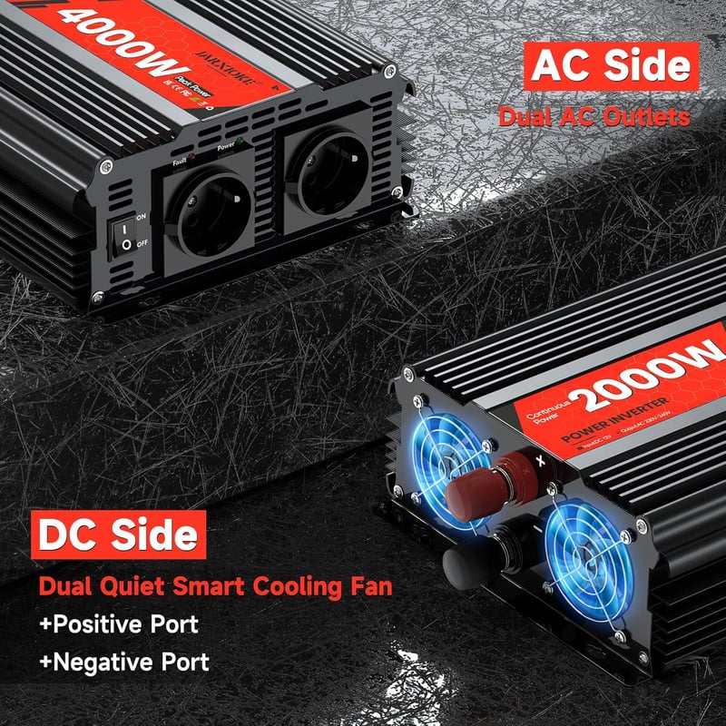 JARXIOKE 2000W/4000W Inverter 12V-230V Módosított Szinuszhullám Autó Lakóautó Napelem