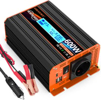JARXIOKE 600W Színuszos Feszültségátalakító 12V-230V - Autós Inverter LCD Kijelzővel, EU Csatlakozóval, Napelemes Rendszerekhez 1