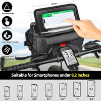 JASCOPRO 4.5L Kerékpár Kormánytáska Vízálló 3in1 Telefontartóval 5