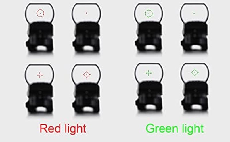 JASHKE Red Dot Irányzék - Piros-Zöld Reflexiós Céltávcső 4 Féle Célzóponttal, 11mm-es Sínre, Légfegyverekhez és Vadászpuskákhoz