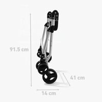 Cărucior de cumpărături Jata HCAR2502, 40L, cu geantă termoizolantă, 4 roți, rotație 360 de grade, pliabil, cu frână, cadru din aluminiu 6