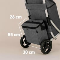 Cărucior de cumpărături Jata HCAR2502, 40L, cu geantă termoizolantă, 4 roți, rotație 360 de grade, pliabil, cu frână, cadru din aluminiu 3