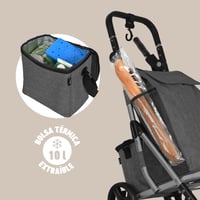 Cărucior de cumpărături Jata HCAR2502, 40L, cu geantă termoizolantă, 4 roți, rotație 360 de grade, pliabil, cu frână, cadru din aluminiu 4