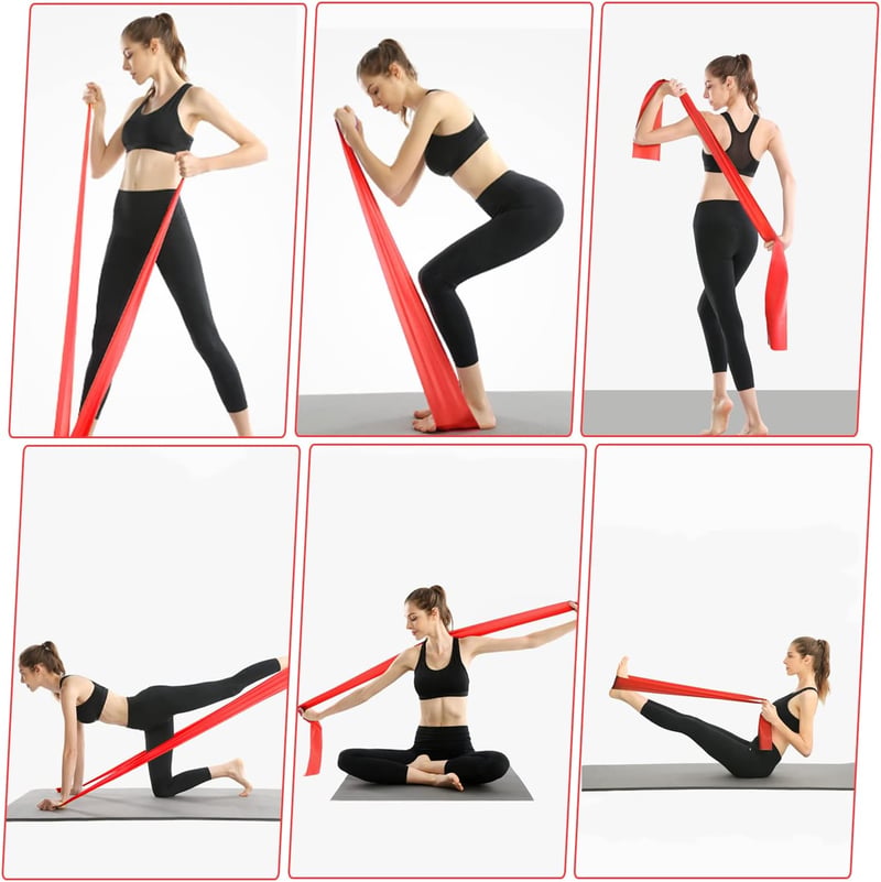 JATEKA Fitness Gumiszalag 2 méter Edzéshez Otthoni Edzéshez - Single pack in red