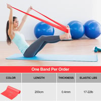 JATEKA Fitness Gumiszalag 2 méter Edzéshez Otthoni Edzéshez - Single pack in red 3