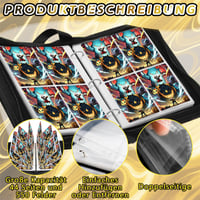 Album pentru colectarea cardurilor JATERWI cu copertă din piele PU, 55 pagini, capacitate 440 carduri, album tip scrapbook rezistent la apă pentru colecționarii de carduri de schimb 4