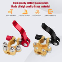 JatilEr set 2 borne auto cu eliberare rapidă, 4 căi, conectori din alamă, 12V 24V 60V, pentru mașină, camion, barcă, rulotă 4