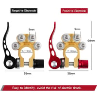 JatilEr set 2 borne auto cu eliberare rapidă, 4 căi, conectori din alamă, 12V 24V 60V, pentru mașină, camion, barcă, rulotă 5