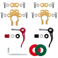 JatilEr set 2 borne auto cu eliberare rapidă, 4 căi, conectori din alamă, 12V 24V 60V, pentru mașină, camion, barcă, rulotă 8