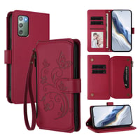 JayModCase Prémiové flipové puzdro z PU kože na Samsung Galaxy Note 20 s magnetom, priehradkou na karty a stojanom – červené 1