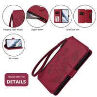 JayModCase Prémiové flipové puzdro z PU kože na Samsung Galaxy Note 20 s magnetom, priehradkou na karty a stojanom – červené 3