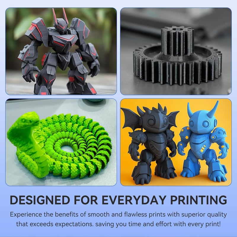 JAYO PLA Filament 1.75 mm 3D Nyomtatóhoz - Szürke, 1.1 kg Tekercs, Precíz Méretpontosság, Tisztán Tekert Szál, 3D Nyomtatás