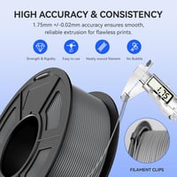 JAYO PLA Filament 1.75 mm 3D Nyomtatóhoz - Szürke, 1.1 kg Tekercs, Precíz Méretpontosság, Tisztán Tekert Szál, 3D Nyomtatás 5