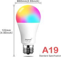 Jayool 10W E27 RGBW LED izzó távirányítóval, színváltó, időzítés, 120 szín 3