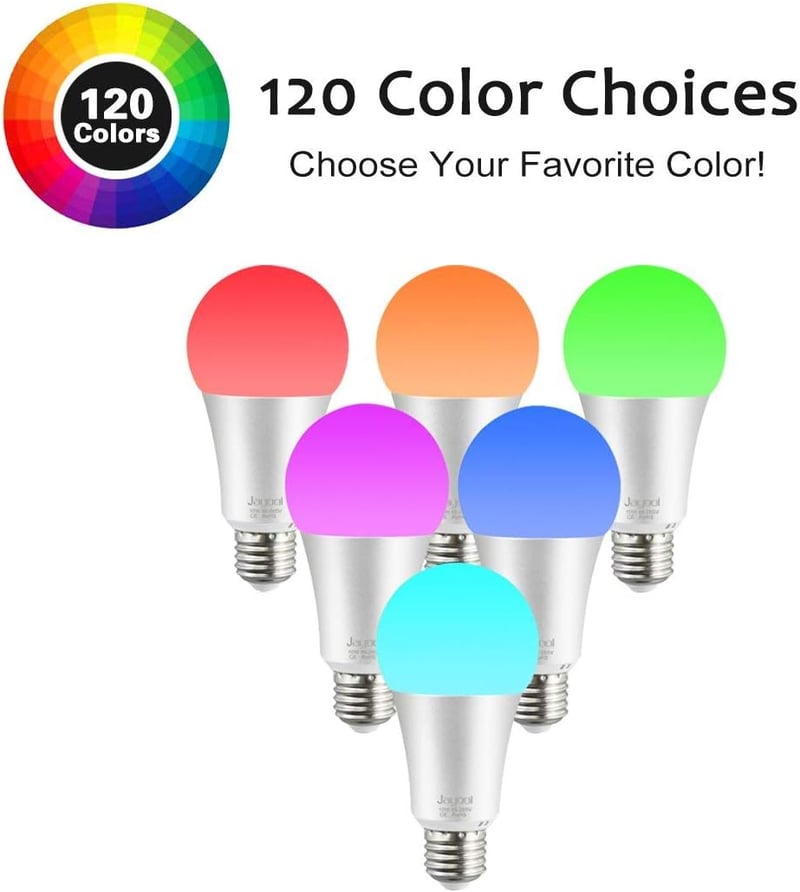 Jayool 10W E27 RGBW LED izzó távirányítóval, színváltó, időzítés, 120 szín