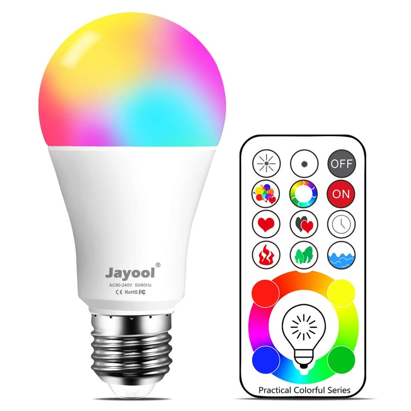 Jayool E27 10W RGBW LED žarulja s promjenom boja i daljinskim upravljačem - 1 kom