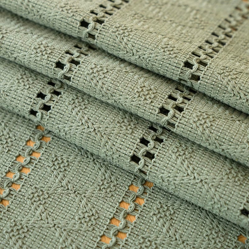Jayusaror Zöld Makramé Asztali Futó 30x140cm Boho Farmhouse Stílusú - 30 x 140 cm, Sage Green
