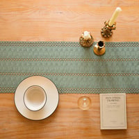 Jayusaror Zöld Makramé Asztali Futó 30x140cm Boho Farmhouse Stílusú - 30 x 140 cm, Sage Green 4