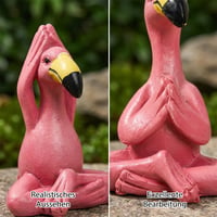 JazRvr Flamingo Dekoracija za vrt i dnevni boravak, set figura za jogu s 3 poze flaminga, ružičasti vrtni ukras 4