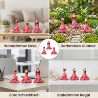 JazRvr Flamingo Dekoracija za vrt i dnevni boravak, set figura za jogu s 3 poze flaminga, ružičasti vrtni ukras 7