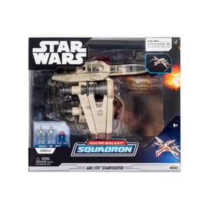 Jazwares Star Wars Micro Galaxy Squadron ARC-170 Starfighter set – svemirski brod od 20 cm s 3 mikrofigure, službeni set SWJ0398