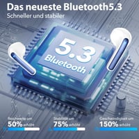 JBES Bluetooth 5.4 in-ear fülhallgató, 6 ENC mikrofon, 60 óra, IP5, USB-C - kék 4