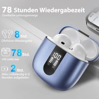 JBES Bluetooth 5.4 in-ear fülhallgató, 6 ENC mikrofon, 60 óra, IP5, USB-C - kék 3