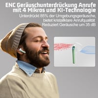 JBES Bluetooth 5.4 in-ear fülhallgató, 6 ENC mikrofon, 60 óra, IP5, USB-C - kék 5
