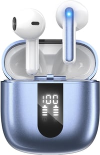 JBES Bluetooth 5.4 in-ear fülhallgató, 6 ENC mikrofon, 60 óra, IP5, USB-C - kék 1