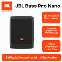 Aktívny kompaktný subwoofer do auta JBL BassPro Nano pod sedadlo, 15x20 cm, 200W, čierny set 5