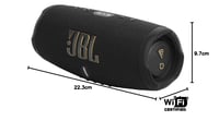 Prenosný reproduktor JBL Charge 5 Wi-Fi Bluetooth, vodotesný a prachotesný, vstavaná powerbanka, 20-hodinová výdrž batérie, čierny 9