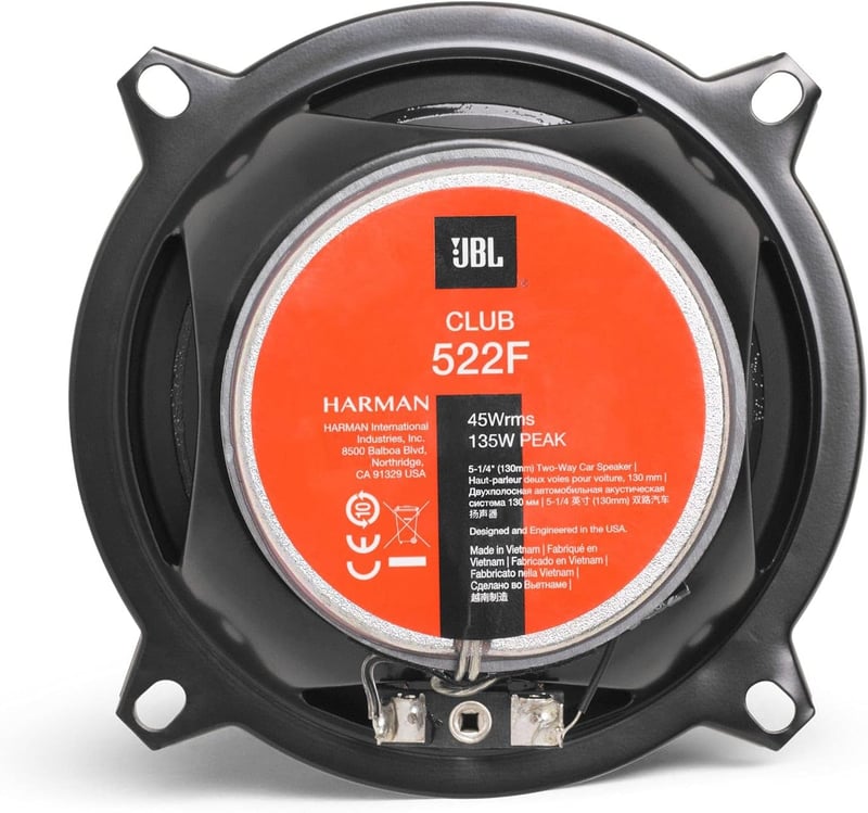 JBL Club 522F 2-utas autóhifi hangszóró szett 135W fekete 13cm - Single, Club
