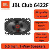 JBL Club 6422F 2-pásmová súprava do auta – 100x152 mm oválne koaxiálne reproduktory, špičkový výkon 120W, RMS 40W, čierne, 2 ks 10
