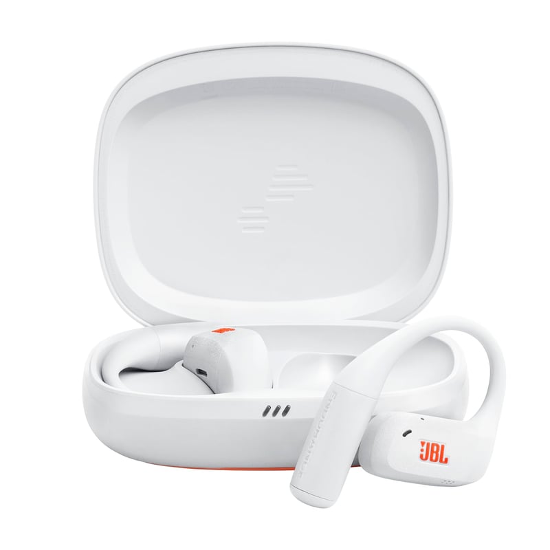 Bezdrôtové slúchadlá na šport JBL Endurance Zone, otvorené, biele, Bluetooth 5.3, výdrž batérie 32 hodín, vodoodolnosť IP68, technológia OpenSound