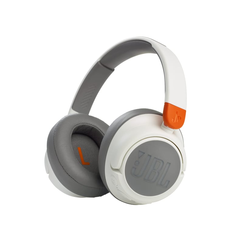 Detské slúchadlá JBL JR 460 NC s potlačením hluku, biele – technológia JBL Safe Sound, 30 hodín prehrávania, 3,5 mm jack