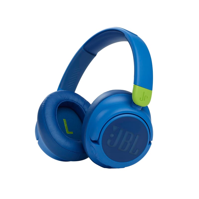 Detské slúchadlá JBL JR 460 NC s potlačením hluku, modré – s technológiou JBL Safe Sound, 30-hodinová výdrž prehrávania