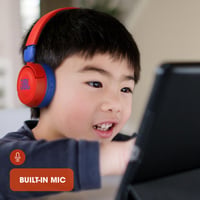 Căști audio pentru copii JBL Jr310 Bluetooth On-Ear, Roșu-Albastru – Căști cu fir, cu microfon și telecomandă integrate – Pentru școală și activități recreative 4