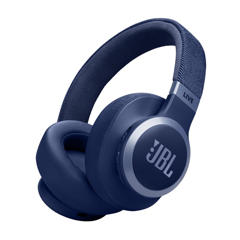 Bluetooth slúchadlá JBL Live 770NC s adaptívnym potlačením hluku, funkciou Smart Ambient, výdržou batérie 65 hodín, modré