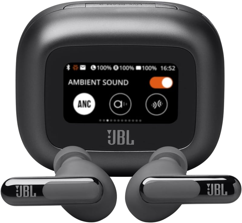 JBL Live Beam 3 vezeték nélküli Bluetooth fülhallgató, 48 h, True Adaptive ANC, IP55 - fekete
