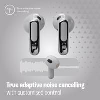 Bezdrôtové Bluetooth slúchadlá JBL Live Flex 3, s potlačením hluku, 50-hodinová výdrž batérie, odolnosť voči vode IP54, JBL Signature Sound, strieborné 4