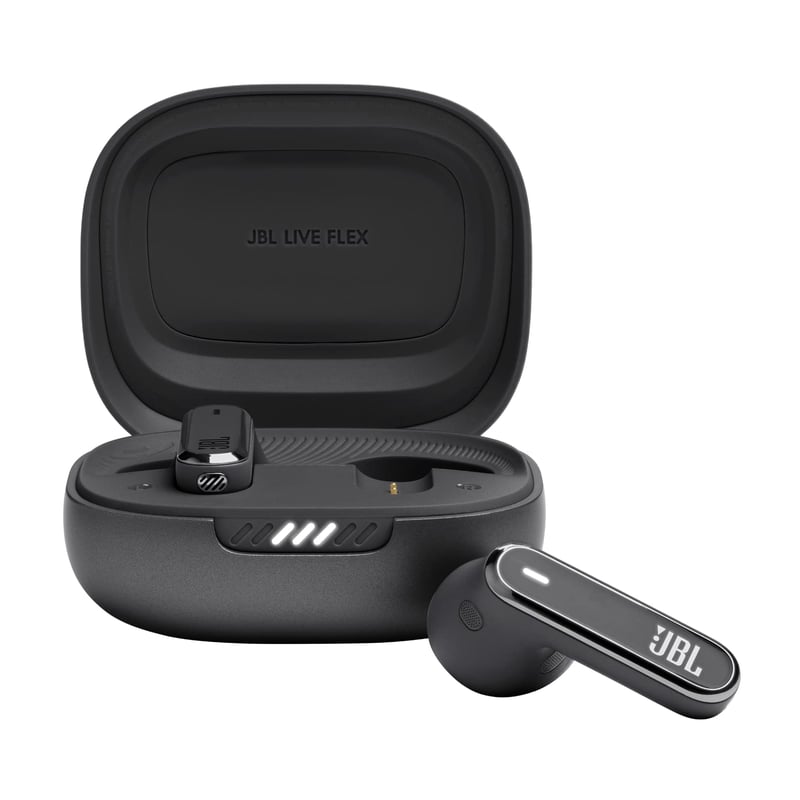 Bluetooth slúchadlá do uší JBL Live Flex – 40 hodín výdrže batérie, potlačenie hluku, vodotesné – čierne