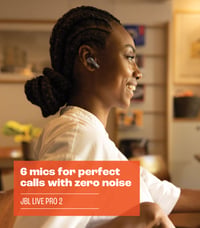 JBL Live Pro 2 TWS Bluetooth slušalice s uklanjanjem buke - Crne - True Adaptive ANC, Smart Ambient, 40 sati baterije, bežično punjenje 5